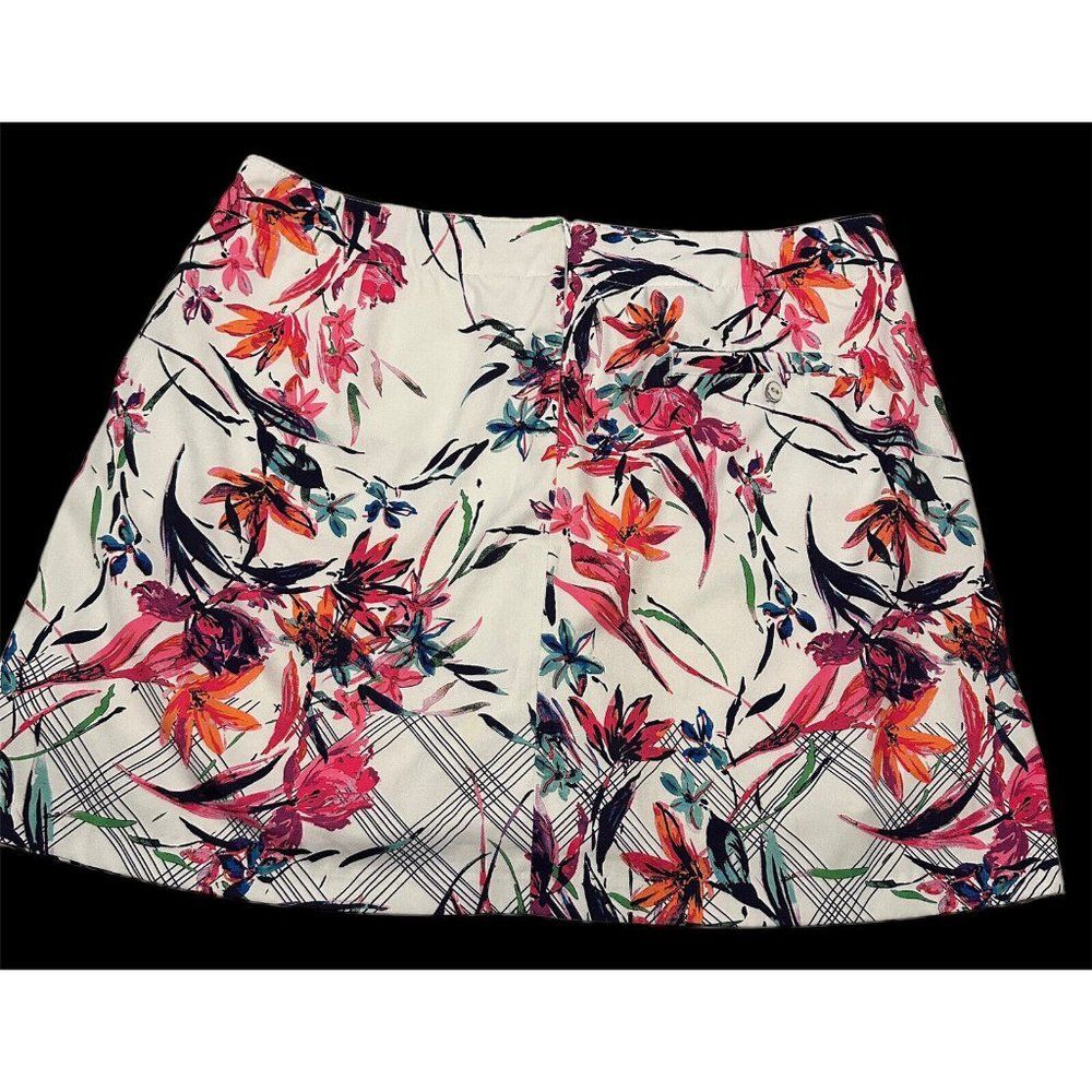 Lady Hagen Woman’s Sz 10 Golf Tennis skort Pickle ball Zipper Pockets Floral
